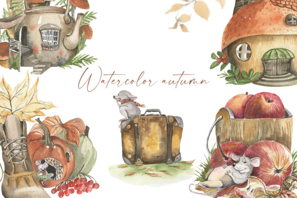 Autumn Watercolor. Cozy Season