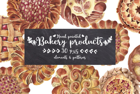 Baking Bread-bakery Watercolor Illustrations