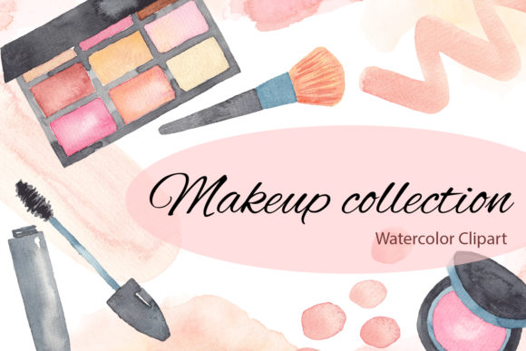 Makeup Collection Watercolor Clipart and Illustrations