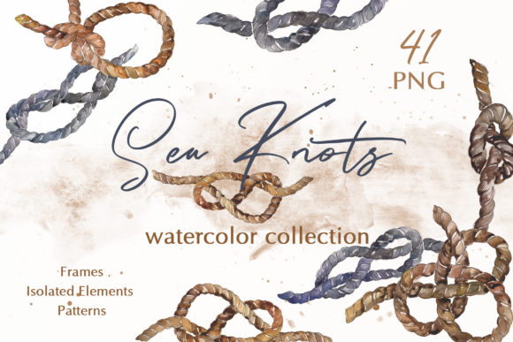 Sea Knots Watercolor PNG and Illustrations