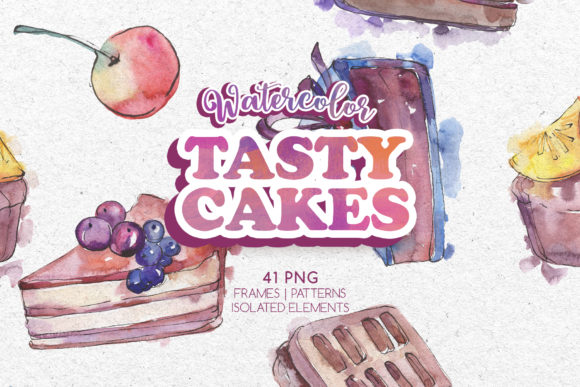 Tasty Cakes Watercolor Illustrations