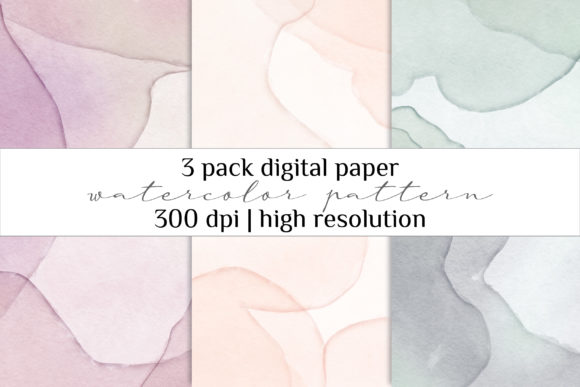 Watercolor Digital Paper Pack for Illustrations