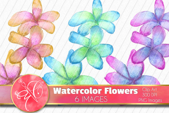Watercolor Flowers ClipArt, Illustrations