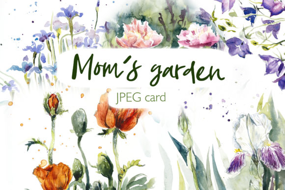 Watercolor Mom's Garden Illustrations