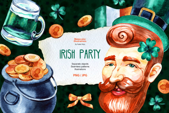 Watercolor St Patricks Clipart and Illustrations
