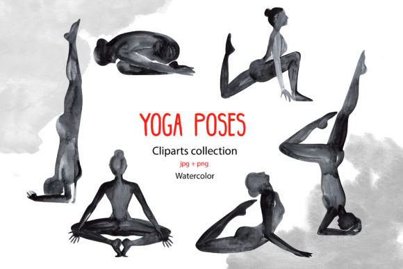 Watercolor Yoga Poses Illustrations